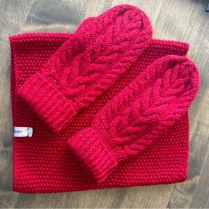 HAND KNITTED SET: Snood Scarf and Mittens. ‼️ New without tags. 🧣🧤